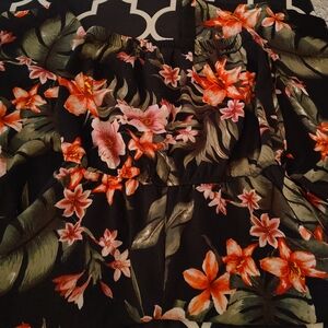 Floral Black and Orange Jumpsuit